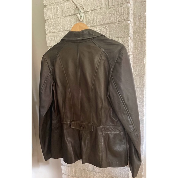 Danier Army Green Leather Jacket - Picture 4 of 6